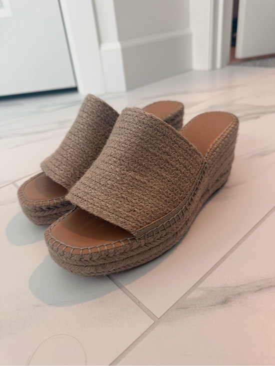Nordstrom Rack Shoes - Woven Espadrille Wedge Slide - Taupe